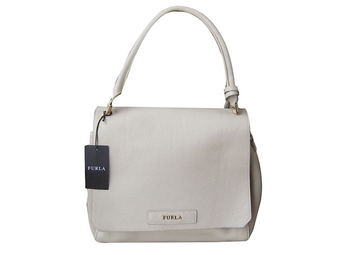 Furla Handtasche aus Leder Kreide