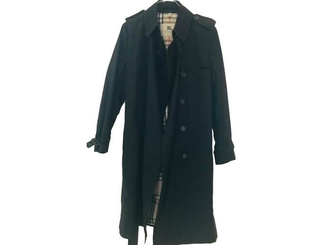 Burberry Coats, Outerwear Black Polyester  ref.64524