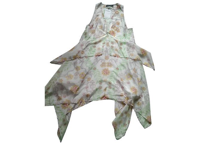 Antik Batik Seidenkleid mehrfarbig asymmetrisch Mehrfarben