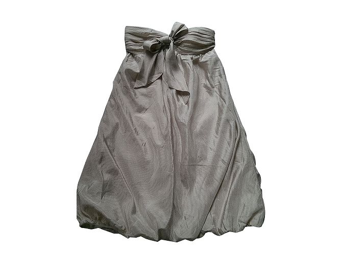 Bcbg Seidenkleid trägerlos Creme Hellbraun