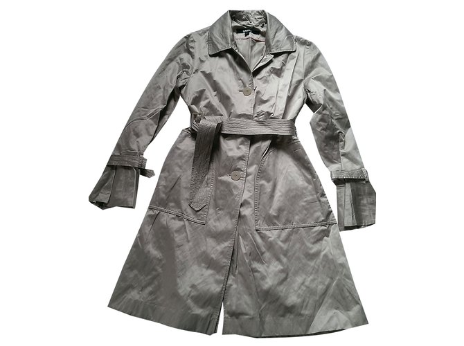 Dkny Trench coats Beige Cotton Polyester  ref.64565