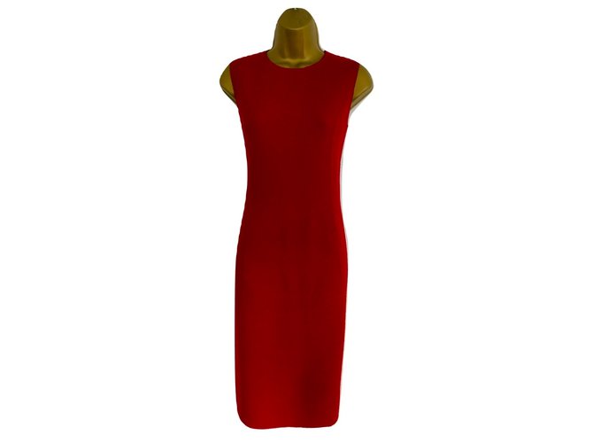 Céline Dresses Red Wool Polyamide  ref.64576