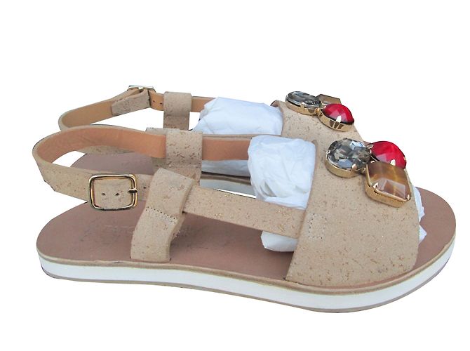 Sandali gioiello Loua Tatoosh beige in pelle