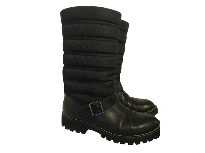 Chanel Boots Black Nylon  ref.64684