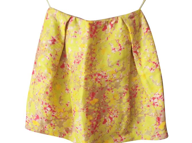 Gonna Carven in seta e lino gialla Giallo