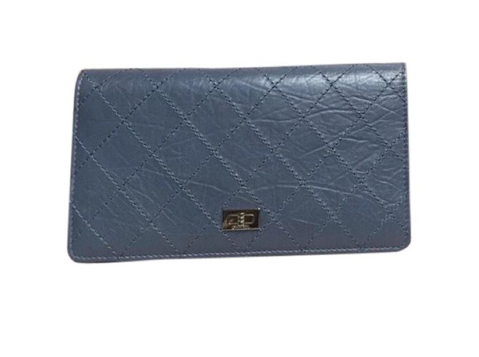 Chanel Wallets Blue Leather  ref.64857
