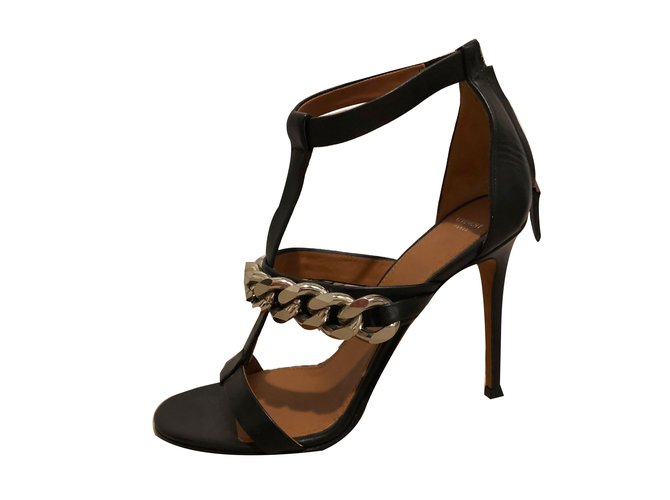 Givenchy Sandalen Schwarz Leder  ref.64871