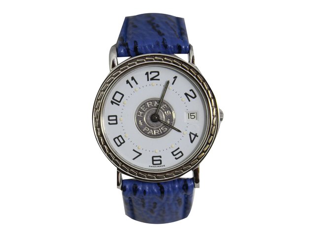 Hermès Relógios de quartzo Cinza Aço  ref.64902