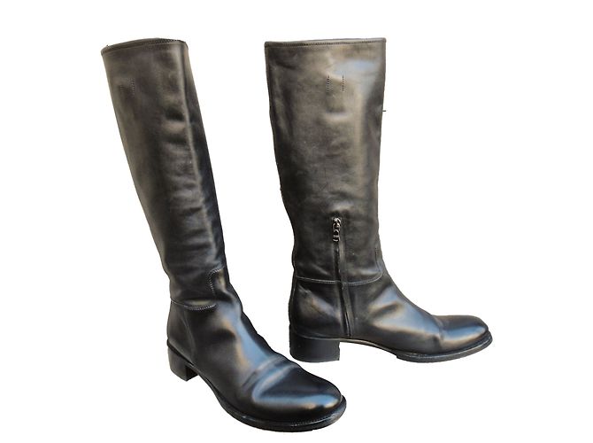 Botas Prada de couro pretas Preto