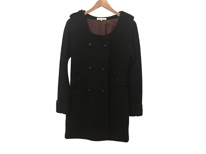 Sandro Black Wool Coat