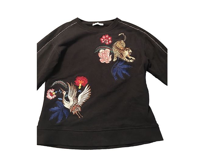 Sweatshirt Sandro preto de algodão com bordado