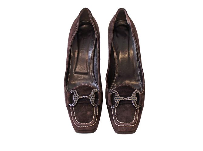 Autre Marque Mocassins à talons Daniel en daim marron avec mors
