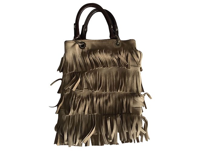 Fairmount Fransenhandtasche beige aus Hirschleder