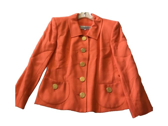 Tailleur jupe Yves Saint Laurent Corail Viscose 