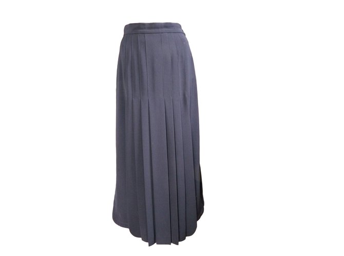 Chanel Skirts Navy blue Polyester  ref.65033