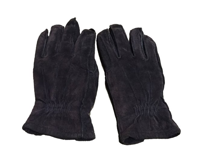 Autre Marque gloves Navy blue Leather  ref.65041
