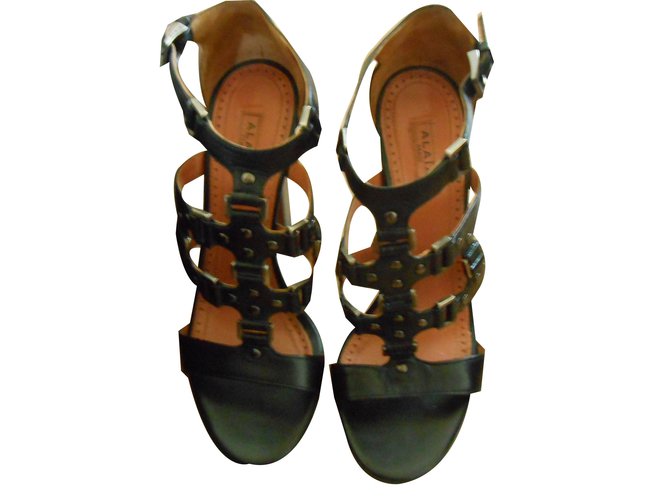 Alaïa Sandals Black Leather  ref.65055