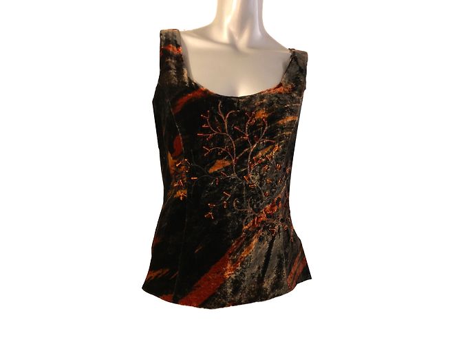 inconnue top sem mangas verde de viscose inconnu