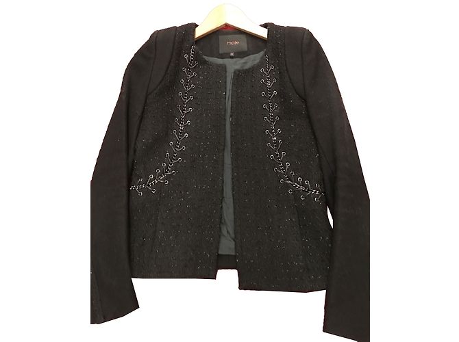 Maje Black Wool Jacket M