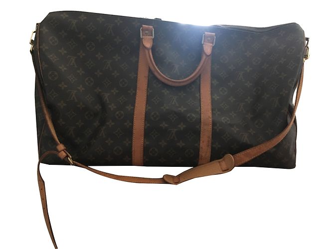 Louis Vuitton Keepall Spalla 60 Marrone Scuro Pelle
