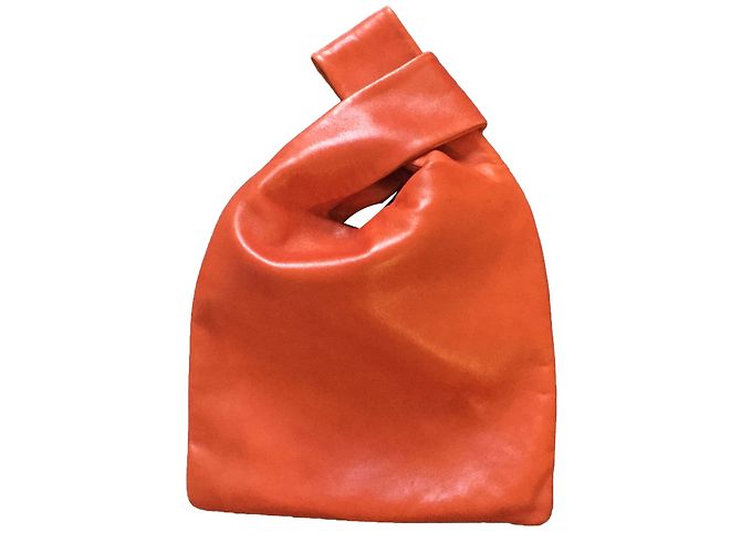 Bolsa de mão Fausto Santini em couro laranja