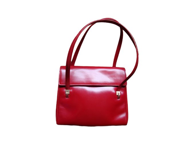 Vintage Handtaschen Rot Leder  ref.65162