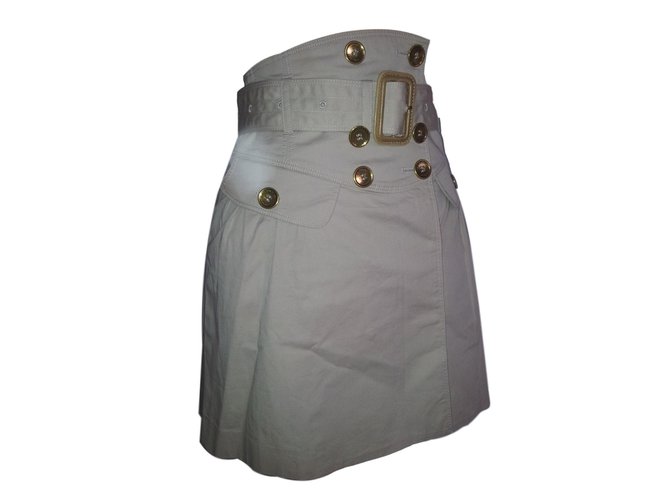 Burberry Skirts Beige Cotton  ref.65165