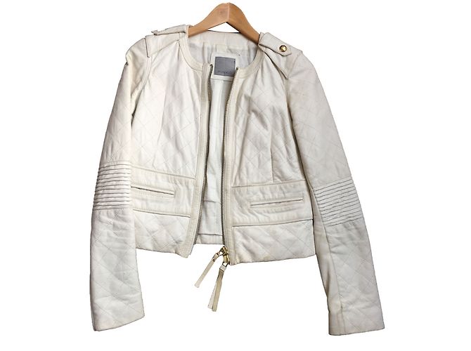 Pinko Perfecto Jacke Creme Lackleder S Roh 