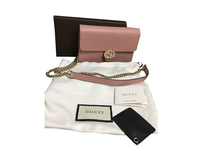 gucci pink wallet on chain
