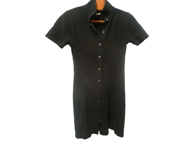 Vestido polo Lacoste negro de algodón