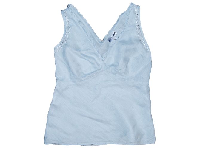 Camicetta senza maniche in lino blu Gerard Darel