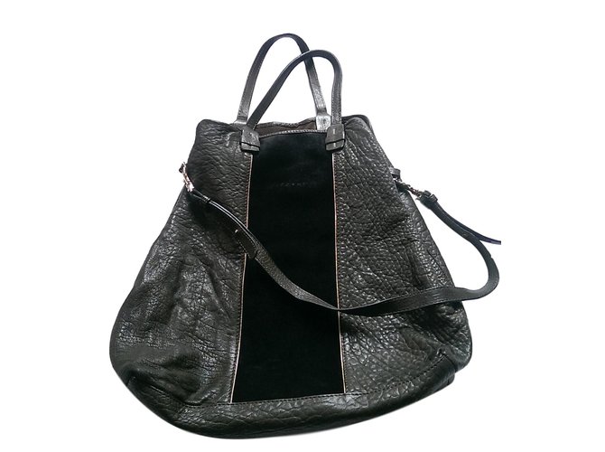 SéZane Handbags Black Khaki Leather Deerskin  ref.65286