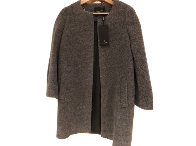 Massimo Dutti Grey soft wool blend open coat