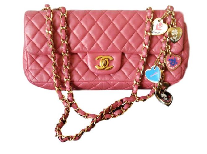 Chanel East West Handbags Leather Pink Ref 65308 Joli Closet Chanel East West Handbags Leather Pink Ref 65308