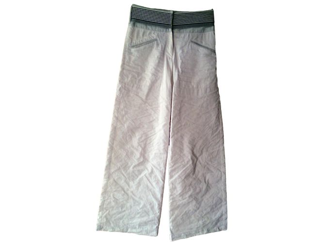 Giorgio Armani Weite Hose weiß Polyester