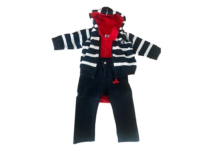 Ensemble Petit Bateau Garçon en Coton 6 Mois Multicolore