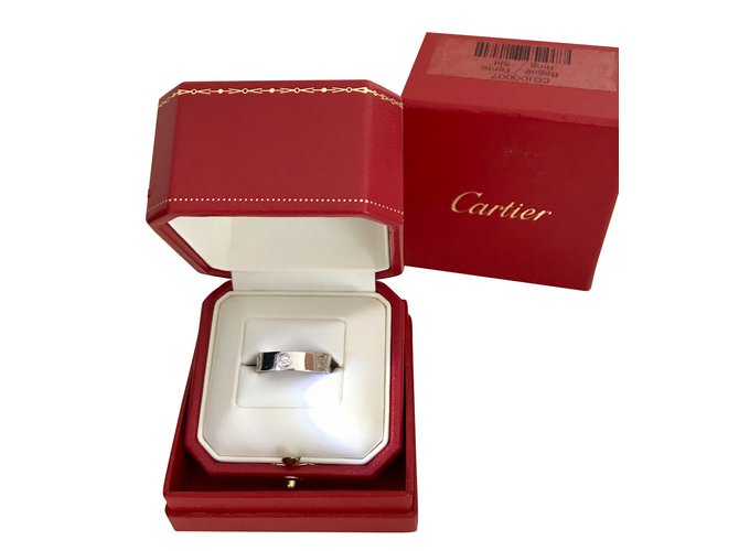 Love Cartier Rings Silvery Platinum  ref.65383