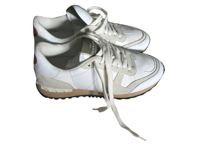 Valentino zapatillas Blanco Cuero  ref.65434