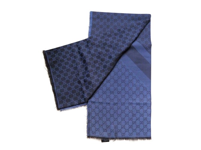 Gucci sciarpe Blu Lana  ref.65436