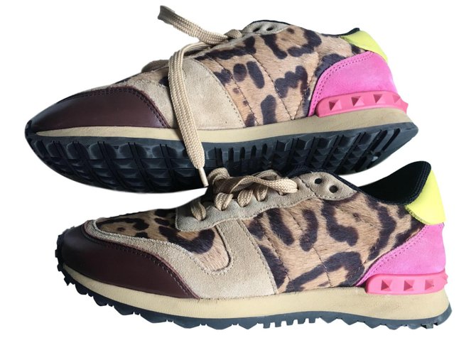 Valentino Sneakers Leopard print Leather  ref.65439