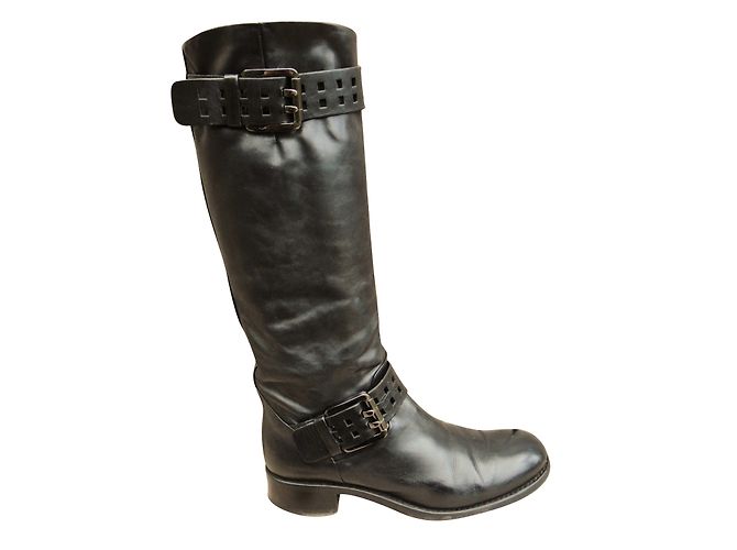 Free Lance Bone's 4 Gero Strap Lederstiefel Schwarz