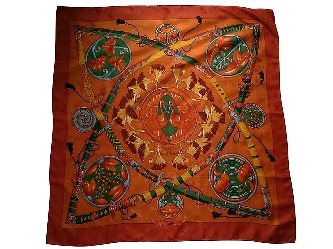 Sciarpa di seta Hermès Daimyo Principi del Sol Levante 90x90 Multicolore