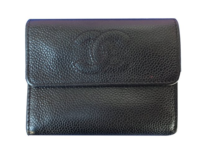 Chanel Purses, wallets, cases Black Leather  ref.65618