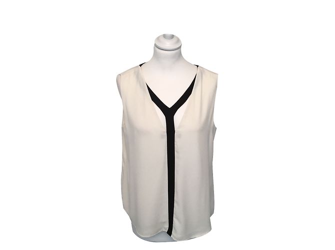 Bcbg Max Azria Danica Oberteil Off-White V-Ausschnitt Weiß
