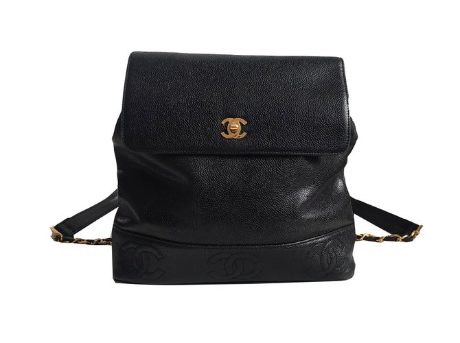 Chanel Backpacks Black Leather  ref.65681