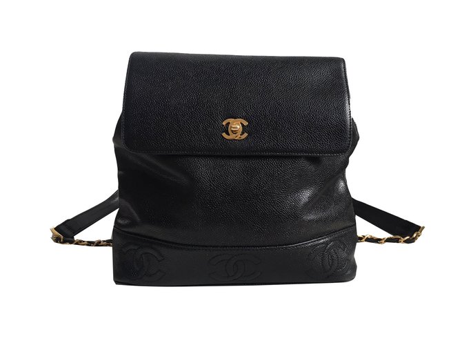 Chanel Zaini Nero Pelle  ref.65681