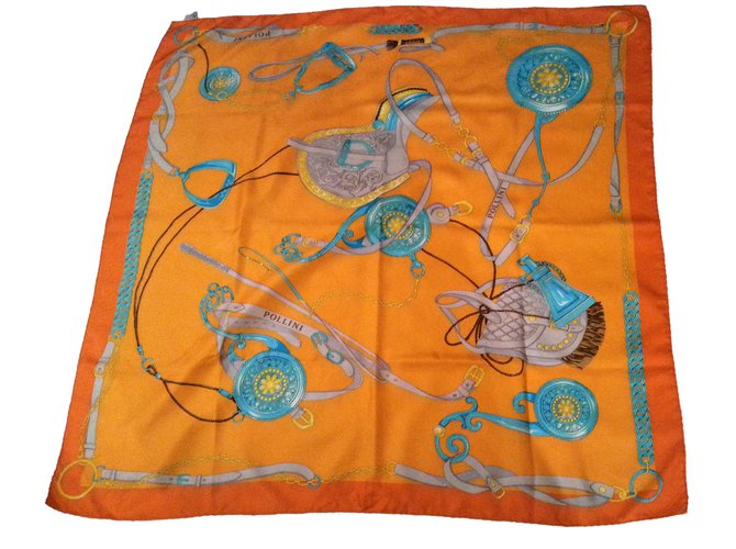 Pollini Silk scarves Orange  ref.65724