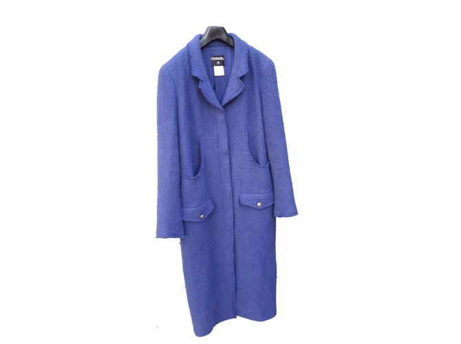 Chanel Coats, Outerwear Blue Wool  ref.65756
