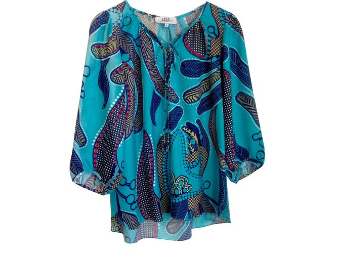 Camicetta Tibi in seta multicolore