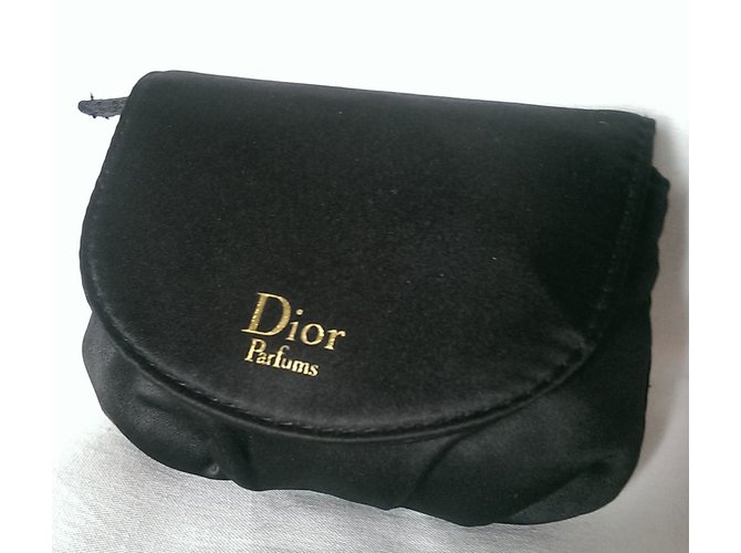 Christian Dior Petite maroquinerie Satin Noir  ref.65797